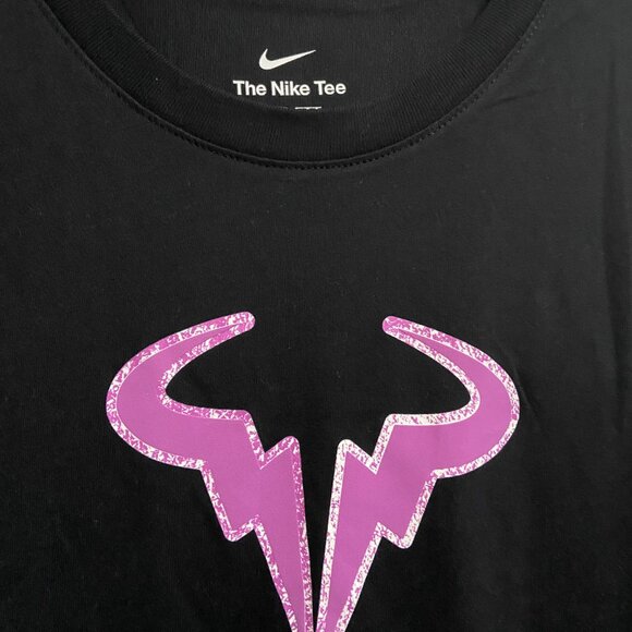 Nike Dri-FIT Rafa Nadal Tennis T-Shirt Black Purple Men’s DZ2639-010 NEW - Picture 3 of 8